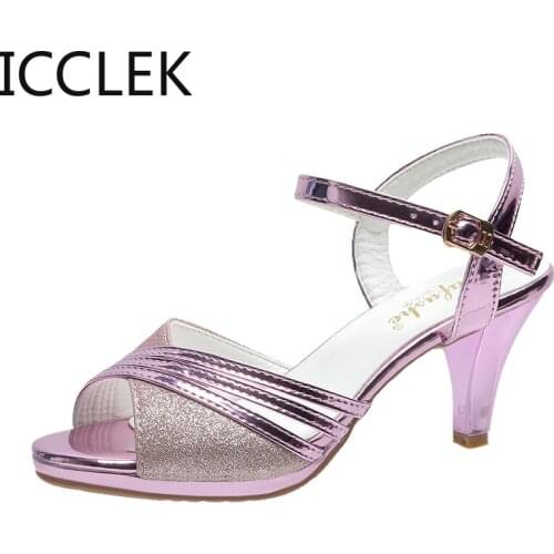 2021 Summer High Heels Sandals Women Heeled Shoes Peep Toe Fashion Brand Women Sandals Casual Lady Heels 6cm Gold Silver