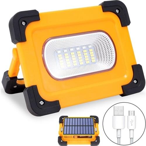 Solar LED Work Light USB Rechargeable Portable Solar Light Magnet Flood Lights for Outdoor Camping Fishing Hiking
