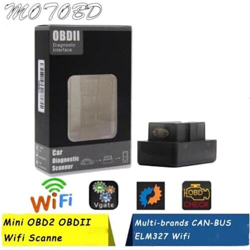 Black New Pack Mini OBD2 Wifi Scanner for Multi-brands CAN-BUS ELM327 Wifi Supports All OBD2 Protocol works IOS Android