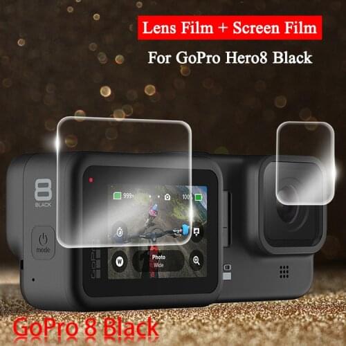 Tempered Glass Protector Cover Case for GoPro Hero 6 7 8 Hero Black Silver Camera Lens Cap LCD Screen Protective Film
