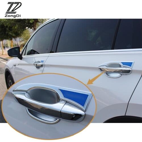 ZD 4pcs For VW Tiguan 2016 2017 2018 ABS Car External Decorative Door Handle Trim Cover Stickers For Volkswagen Tiguan 2 MK2