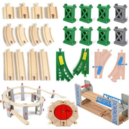 All Kinds Wooden Train Track Accessories Beech Wooden Railway Track fit for All Brand Train Toys for Children Educational