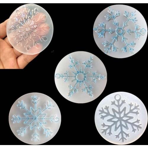 Mix Style 1pc/5pc UV Resin Silicone Mold Snowflake Christmas Epoxy Resin Molds For DIY Pendant Jewelry Making Finding Molds