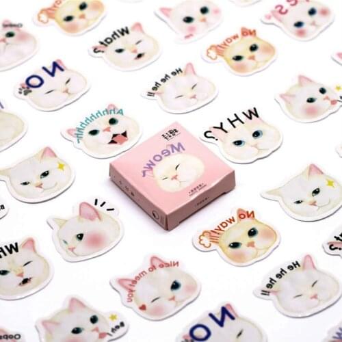 1pcs White Cat Cute Cartoon Stickers Puzzles Gift Toys Boy Girl Children