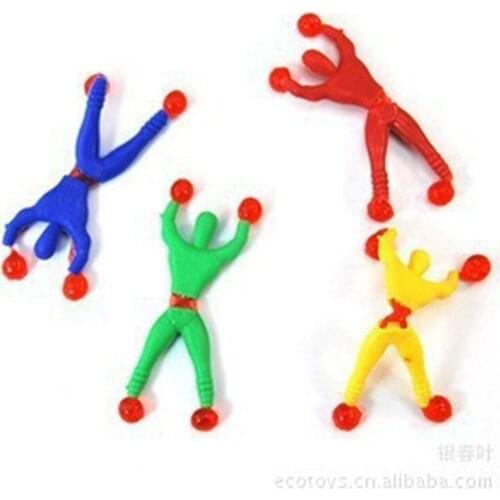10pcs 8*3cm Sticky Automatic Wall Climbing Climber Men Kids Party Toys Fun Favors Supplies Pinata Fillers Birthday Party Gift