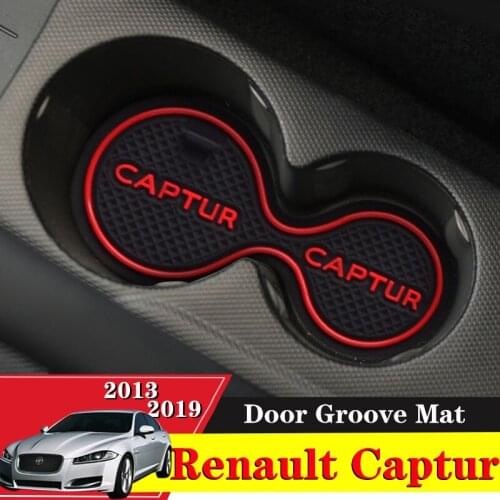 10PCS For Renault Captur 2013-2019 Door Groove Mat Anti Slip Mat Slot Pad Gate Slot Interior Decoration Car-Styling Accessories