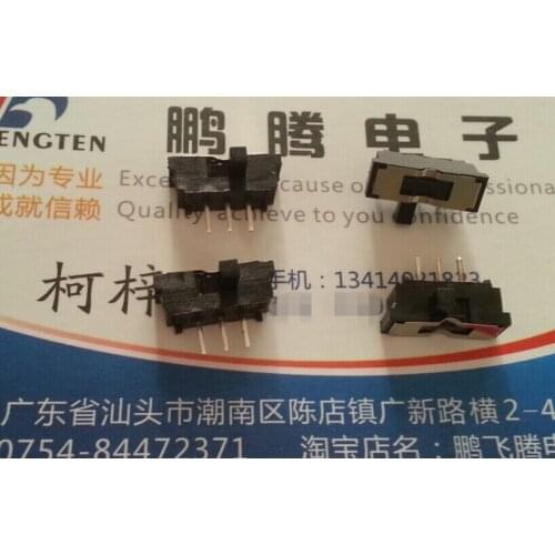 10PCS/lot Original Japanese HOSIDEN straight plug toggle switch 3 feet 2 gear side dial slide switch horizontal