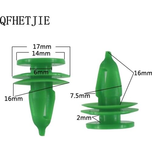 100Pcs 7.5mm Hole Auto Bumper Fastener Rivet Retainer Push Engine Cover Fender Car Door Trim Panel Plastic Clip Fasteners