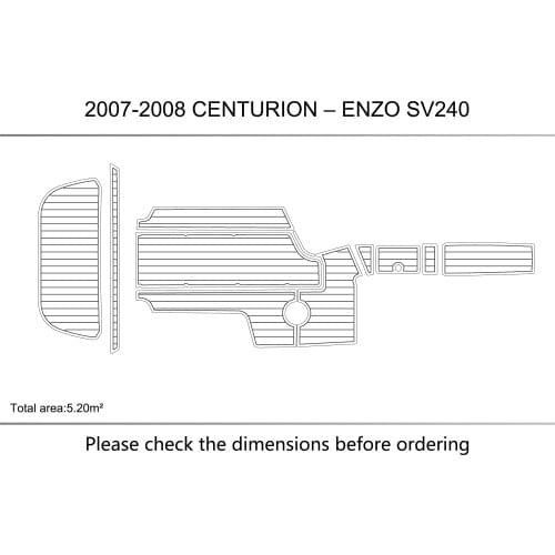 2007-2008 CENTURION ENZO SV240 cockpit Swimming platform 6mm EVA Non-slip mat fAUX TEAK FLOOR CARPET MAT