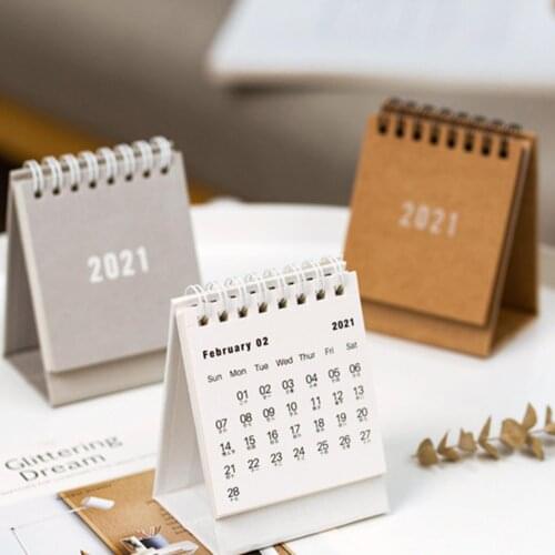 2021 Mini Solid Color Memo Paper Calendar Annual Agenda Daily Scheduler Planner For Home Office Table Yearly Agenda Organizer