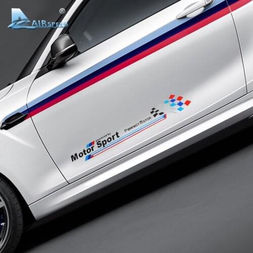 Airspeed 2pcs/lot Car Body Side Stickers Door Decals Motor Sport Car Styling for BMW E90 F30 F15 F16 E70 E71 F25 F26 F10 F07 GT