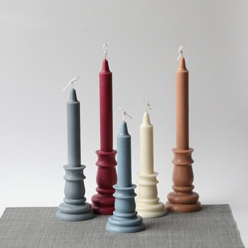 Acrylic Roman Column Candlestick Candle Mold Silicone European Style Decoration Candle Acrylic Plastic Mold Cylindrical