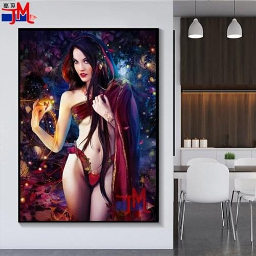 5D DIY Diamond Painting Fantasy Woman Butterfly Elf Rhinestone Diamond Embroidery Fairy Landscape Cross Stitch Mosaic Home Decor