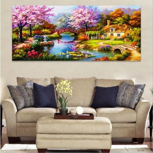 Diamond mosaic 5d square full house diy diamond painting cross stitch rhinestone embroidery diy 5d diamond painting landscape