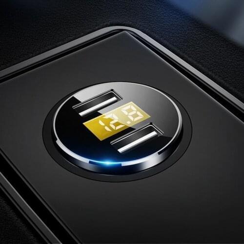 Mini Dual USB Car Charger 3.6A Digital Led Display Car Chargers Adapter Voltmeter For Mobile Phone Tablet Dual Charging