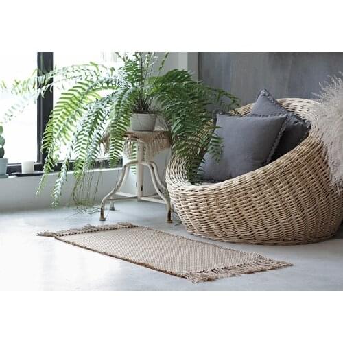 Jute Rug Area Rugs Macrame Table Runner Tables Cloth Decoration Carpet with Tassels Badroom Floor Mats Nordic Chic Room Decor