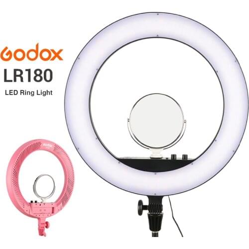Godox LR180 Led Ring Light Photographic Lighting Photo Studio Selfie Stick Ring Fill Lightting Ringlight Photography+ AC Adapter
