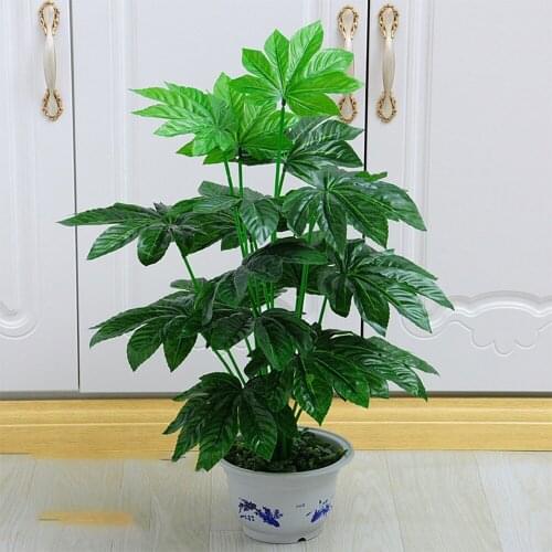 Artificial Plants Anthurium Bonsai Faux Tree Branch Tropical 18 Fork Coconut Leafs For Home Decor Inside Desk Plant Decoration