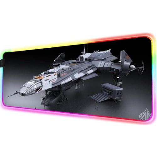 Mairuige Airplane Fighter Printed RGB XXL Mouse Pad Gamer Led Laptop Rubber Base with Backlight Mouse Pad Keyboard Desktop Desk