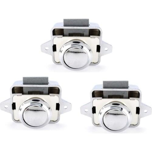 Hot 3PCS Camper Car Push Lock Diameter 26mm RV Caravan Boat Motor Cabinet Drawer Latch Button Locks