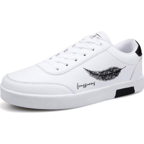 Men Shoes Spring Autumn Leather Flat Women Shoes Lace-up Low Top White Male Sneakers tenis masculino adulto sapato masculino