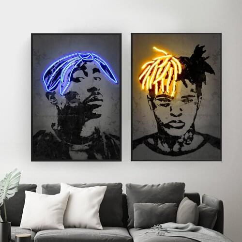 Neon Pictures Travis Scott Music Star Rap Hip Hop Rapper Fashion Model Poster Art Painting Canvas Print Prints Wall Home Decorat