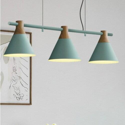 Nordic New Design Pendant Lights Wooden Hanging Light For Dining Table Colorful Bar Lamp Indoor LED Lighting Fixtures