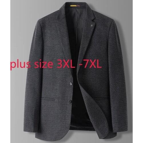 New Arrival Fashion Suepr Large Men Casual Suit Youth Coat Single Breasted Autumn And Winter Blazers Plus Size 3XL4XL5XL6XL7XL