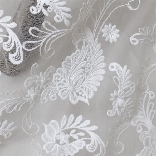 Mesh Lace Fabric Wedding Dress Tulle French Net Bridal Sequin African Nigerian Off White Hight Quality