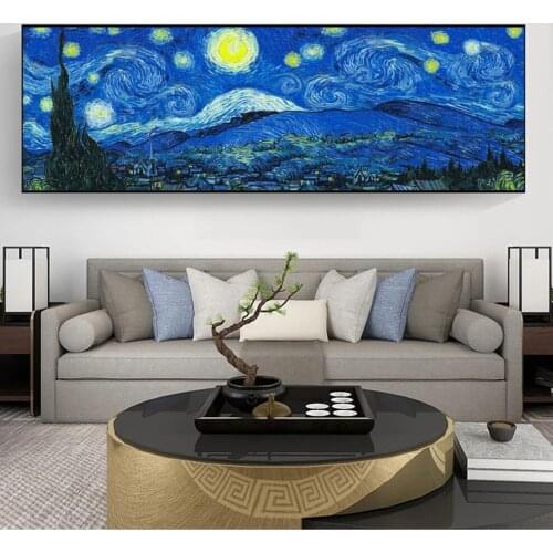 Modern Large Szie Van Gogh Famous Art Paintings on The Wall Wheat Fields Starry Night Wall Pictures for Home Decoration Cuadros
