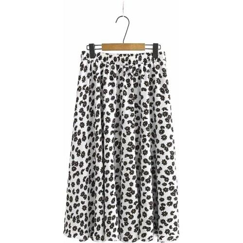 Plus size Chiffon elastic wasit women loose skirts 2020 new summer casual ladies skirt female