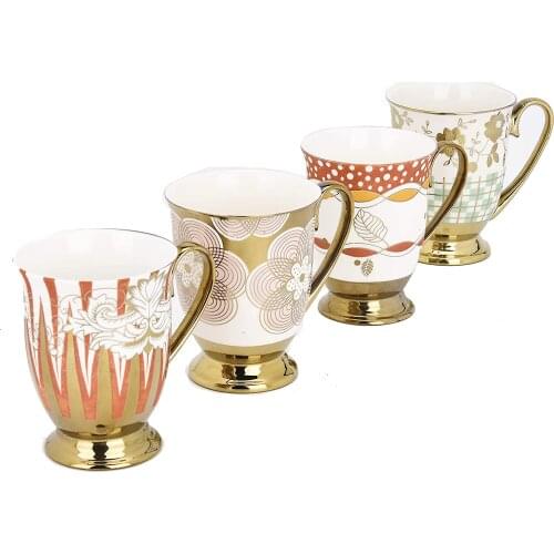 2Pcs European Luxury Coffee Mug 350ML Cup Beer Mug Vintage Royal Teacup Handle Mug With Gift Box Christmas Birthday Gifts