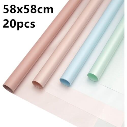 20pcs Light Chaser Oya Paper Flower Wrapping Paper Double side Waterproof Pearlescent Bouquet Wrapping Paper Gift Packing Paper
