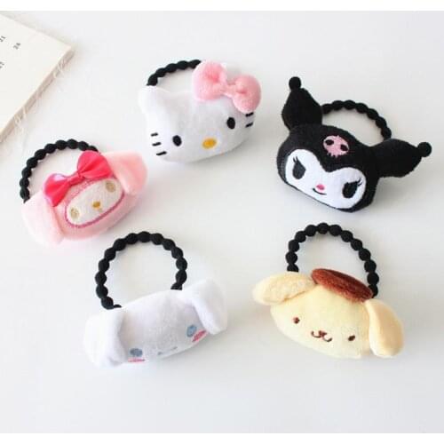 2021Kawaii Sanrio Cinnamoroll Plush Kuromi My Melody Cartoon Dolls Hairpin Hairpin Anime Plush Toys for Girls Birthday Gift