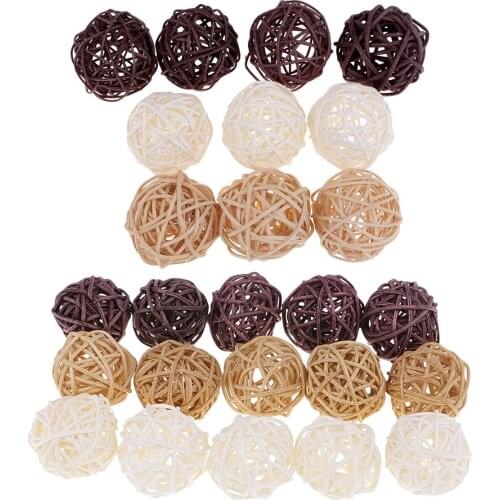 25pc Lovely Rattan Wicker Cane Ball for Garden Wedding Party Home Decoration