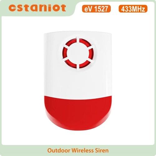 433MHz Outdoor Wireless Waterproof Flash Alarm 120dB High Decibel Loudness Sound & Flash LED Outdoor Security Alarm System