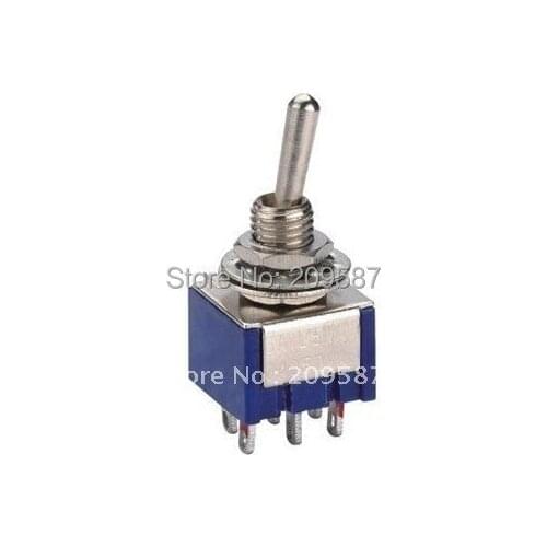 50pcs 6-Pin DPDT ON-OFF-ON Toggle Switch 6A 125VAC