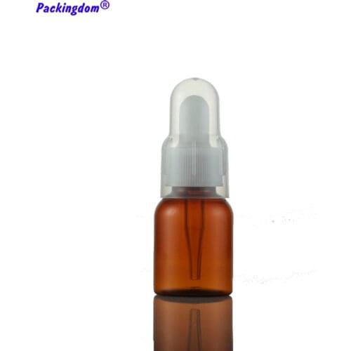 50pcs Plastic Dropper Bottle Brown Shading for Essential Oil PET Material Light Avoiding Drops Tube Cosmetic Containers 25ml