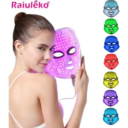 7 Colors Led Facial Mask Korean Led Photon Therapy Machine Wrinkle Acne Removal Skin Rejuvenation Light Mask Beauty Led Mask