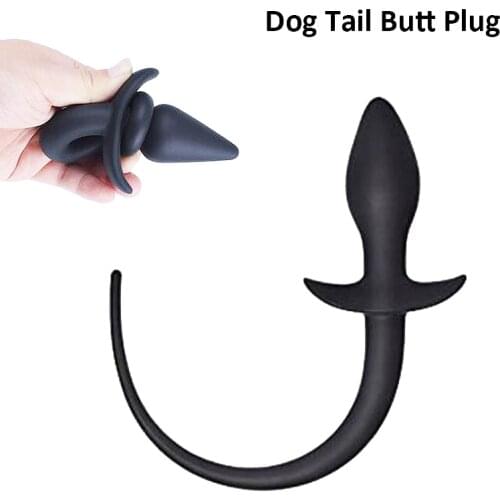 BDSM Silicone Dog Tail Butt Plug Bondage Cosplay Anal Plug Tail Buttplug Couple Adult Slave Game Anal Sex Toys for Men Woman Gay