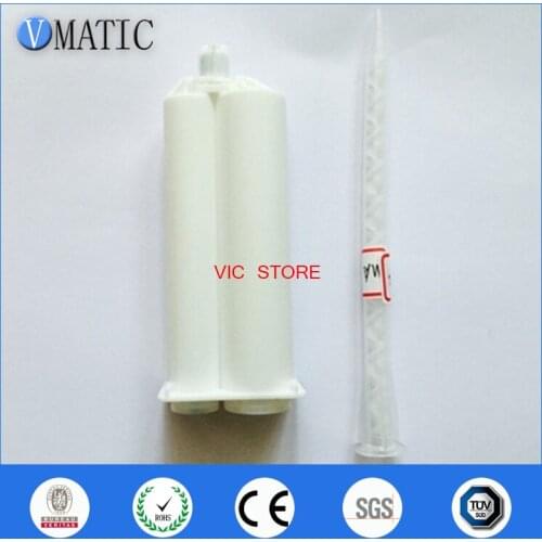 Free Shipping Two Component Plastic Cartridge 50ml/cc 1:2 And Ma Static Mixer 6.3-21S For Dispensing Caulk Gun