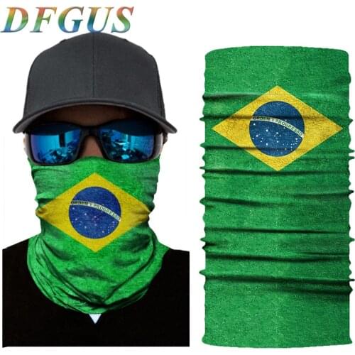 Brazil National Flag Seamless Magic Balaclava Face Masks Moto Motorcycle Skiing Riding Scarf Neck Shield Anti-UV Warmer Bandana