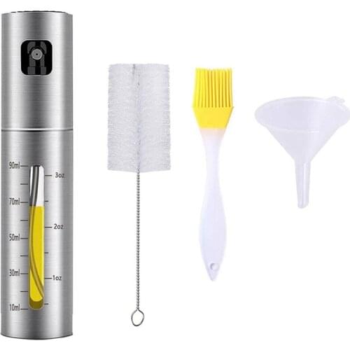 Oil Sprayer Bottle, 100 Ml Oil Sprayer Olive Oil Sprayer Sprayer for Cooking, with Tube Brush,Silicone Brush and Funnel