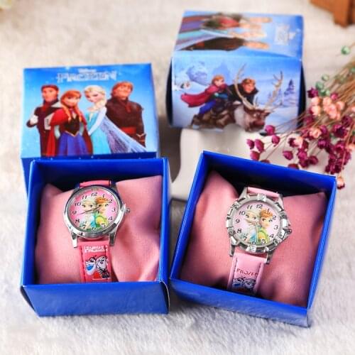 Disney Frozen Princess Aisha Anna Childrens Watch with Boxed Cartoon Quartz Watch Random Style Childrens Holiday Birthday Gift