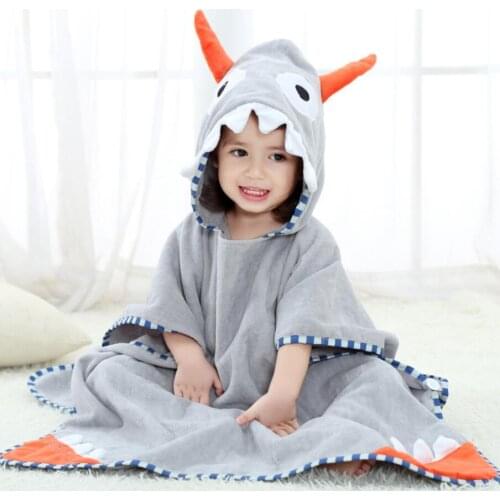Childrens bath towel hooded cape new printed beach towel cotton cartoon bathrobe