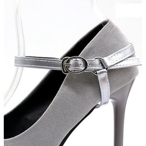 DHL or fedex 200 pairs/lot Detachable Triangle Bundle Shoelace Anti-slip Faux Leather High Heels Shoe Strap For Women