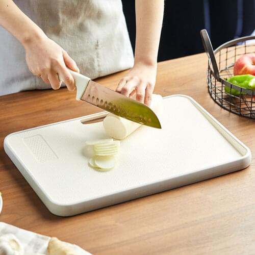 Home Mildew Proof Cutting Board Wheat Straw Inclined Surface Non-Slip Ginger Garlic Puree Double-Sided Kitchen Tool