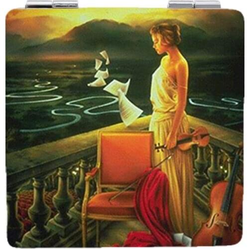 JWEIJIAO The Birth of the World Classic Painting Venus pocket mirror Painter ART masterpiece Square Hand Mirror WD39