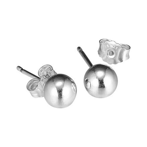 Classic Beads Stud Earrings Simple Design 925 Sterling Silver Earrings Female Jewelry Round Ball Earrings for Women Fine Jewelry