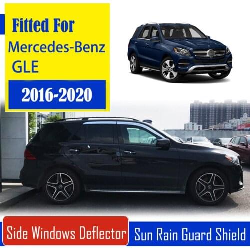 1 Set Chrome Side Vent Sun Shade Window Visors Rain Guard Deflectors For Mercedes-Benz GLE 2016-2020